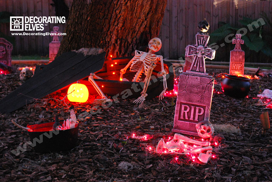 halloween lighted tombstones